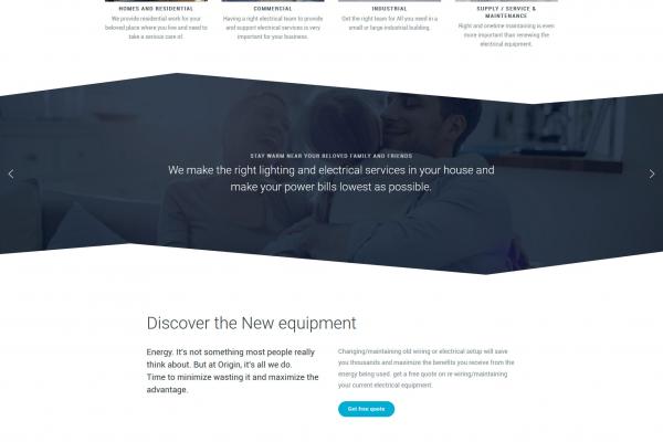 Home page of an electrical services company website built by BridgeWeb