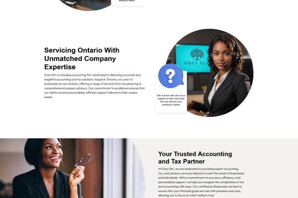 Home page of a Toronto accounting firm website built by BridgeWeb